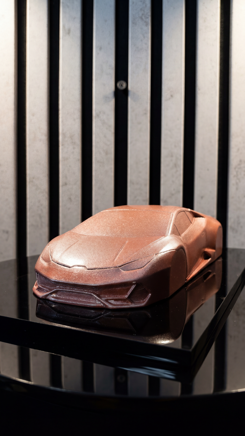 Huracan EVO Skulptur Rosegold – 3D Druck Luxus Auto Modell 1:24 – Automotive Art Wand & Tisch Deko – DEQORA