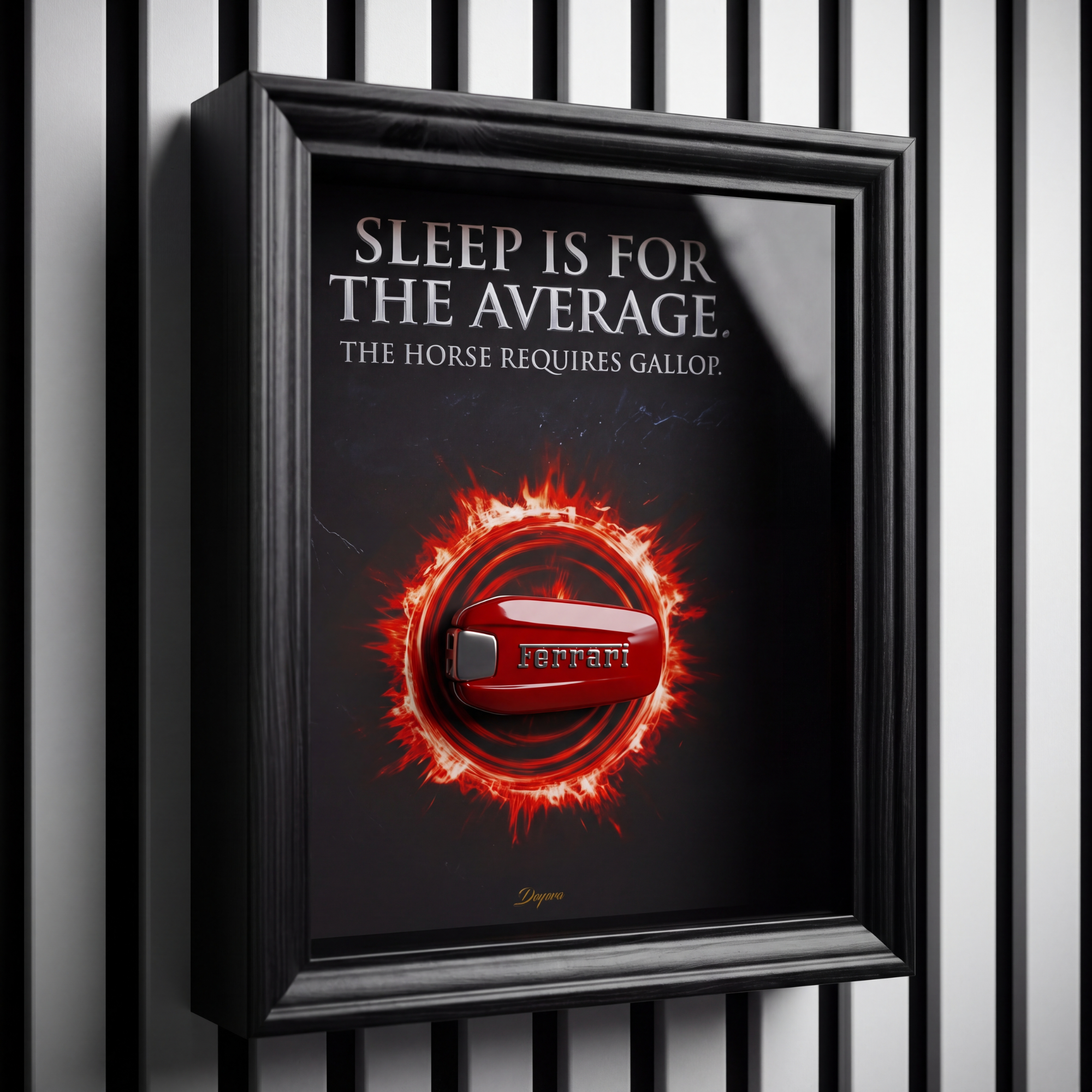 The Horse Requires Gallop 3D Shadowbox | Sportwagen Schlüssel Wandbild Limitierte Edition | Motivation Auto Art | DEQORA