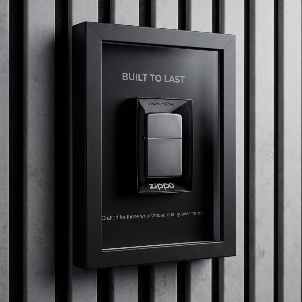 ZIPPO® Collector Frame Edition | Eingerahmtes Original Zippo | Geschenk für Männer | Personalisiert möglich | Lighter | Gift for Boyfriend