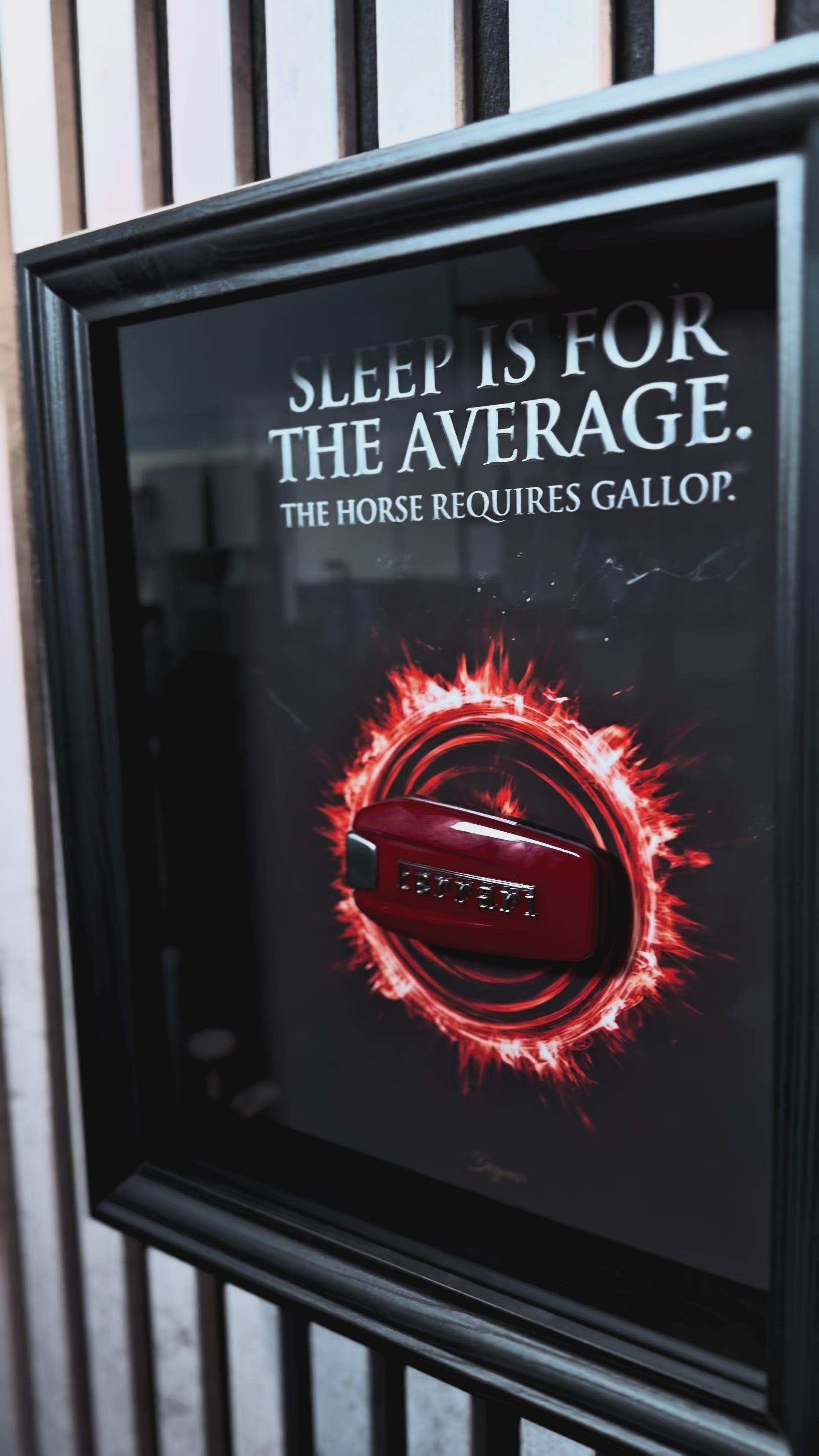The Horse Requires Gallop 3D Shadowbox | Sportwagen Schlüssel Wandbild Limitierte Edition | Motivation Auto Art | DEQORA